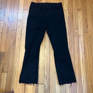 MOTHER The Hustler Ankle Fray Jeans- Black, Size 32